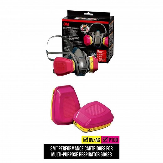 3M OV/AG P100 Pro Multi-Purpose Reusable Respirator with Quick Latch, Size Medium and Replacement Cartridges (1-Pair) - The Home Depot