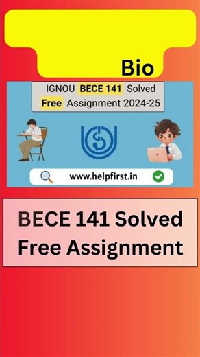 IGNOU BECE 141 Solved Free Assignment 2024-25 #ignou
