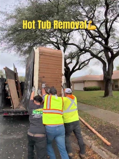 Same-￼day Hot Tub Removal in Austin, Texas! Fast free quotes. #hottubs #fyp #home #homeimprovement