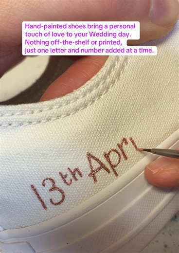 Personalized Hand-Painted Wedding Shoes for April