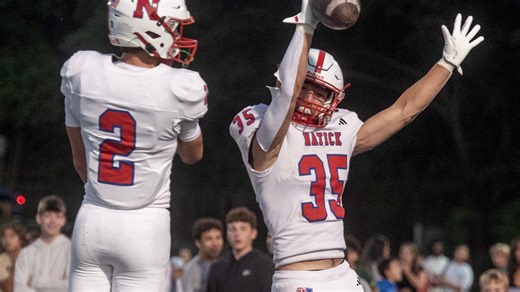 Natick football highlights from victory over Needham. Redhawks air it out then pound away