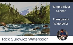 Rick Surowicz Watercolor--水彩教程 - 简单的河流场景
