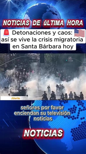 ¡Urgente! Lanzan gas lacrimógeno contra población en Santa Bárbara, California #California #UltimaHora #Migracion #NoticiasUSA #Actualidad