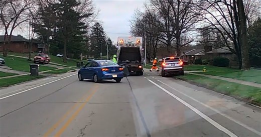 Dashcam video shows driver narrowly missing waste management worker on the job