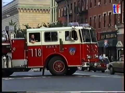 FDNY 1991 Seagrave 100' Tiller L118 responding, #2