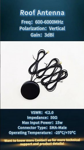 Roof Antenna 600–6000MHz | Wideband RF Antenna for 4G 5G & IoT Applications