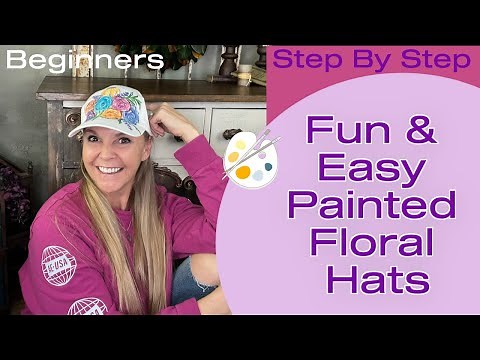 Fun Easy Beginner Tutorial on Painting an Whimsical Floral Hat