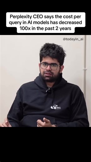 Perplexity CEO Aravind Srinivas: AI Cost Per Query Decreased 100x