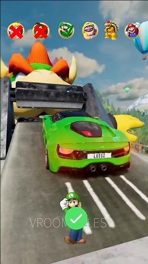 🍄 Mario Jump Challenge! With Peach & Luigi | Super Mario BeamNG #Shorts
