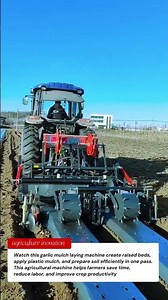 Garlic Mulch Laying Machine in Action | Raised Bed Former for Modern Farming 🚜🤖