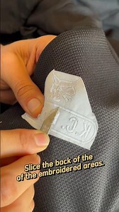 How to remove the embroidery off jackets. #howto #sewing #carhartt #embroidery