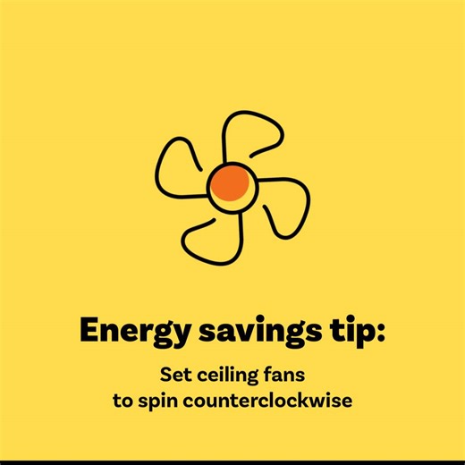 1.8K views | You don’t need to sacrifice comfort for energy efficiency, even in warm weather! Flip the switch on your ceiling fans to make sure they’re spinning counterclockwise and pushing cool air down. | Direct Energy | Facebook