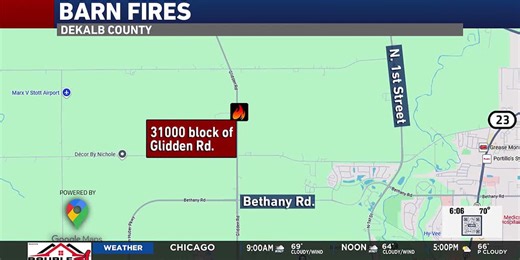 Fire crews respond to multiple barn fires in DeKalb