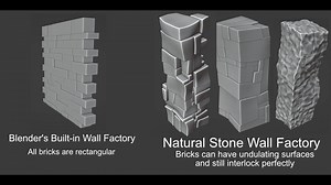 Blender石头地板墙面柱子生成器插件 Natural Stone Wall Factory_哔哩哔哩_bilibili