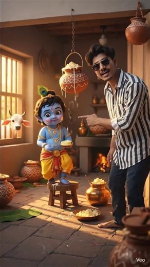 krishna ji makhan chura kar khate hue | #cartoon #krishna #shorts #love #viral #vlog