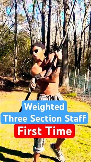 Using a Weighted Three Section Staff Like an Anime Character #skills #challenge