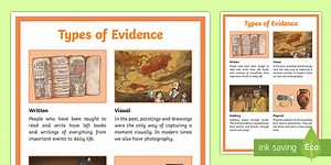 History Types of Evidence Large Display Poster