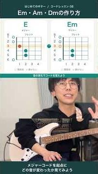 Em・Am・Dmの押さえ方・メジャーコードの違い：ギター初心者が最初に覚えるべきコード⑧