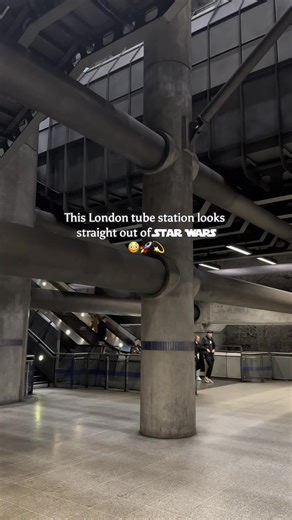 This London tube station looks straight out of Star Wars 😳🚀💫⁣ ⁣ 📍 Westminster Station⁣ Opened in 1999 as part of the Jubilee line extension, Westminster is one of the deepest and most dramatic stations in London. Designed by architects Michael Hopkins & Partners, its exposed concrete, steel columns, and vast underground voids were left intentionally visible — a style known as brutalist-industrial.⁣ The scale and raw materials give it a futuristic, almost dystopian feel, which is why it’s oft