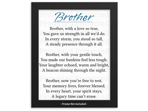 Brother Memorial Poem PNG | Brother Tribute | Remembrance | Loving Memory | in Honor of Brother | Memorial Verses | Digital File | No Frame - Etsy