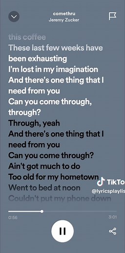 Comethru // Jeremy Zucker 🎶 #spotifylyrics #fullsong #fulllyrics #Lyrics_Playlists #fyp