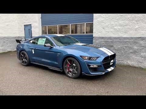 Ford Performance Blue with White Painted Stripe, 2020 Mustang GT500 Exterior Walkaround