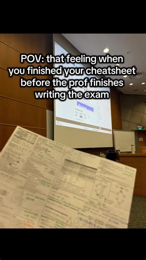 when you finished your cheatsheet before the prof write the exam #college#exam#midterm#study#cheatsheet