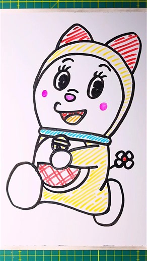 How to draw Dorami on a whiteboard! "Doraemon" #Nobita #Doraemon #shorts #Dorami