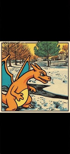 Charizard in the snow with Art ❄️