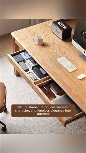 Solid Wood Oak Desk with Drawers for a Calm, Stylish Home Workspace #desk #table #chair