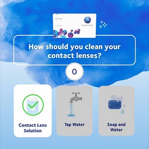 4.6K views · 11 reactions | Caring for your contact lenses is so crucial especially when you are wearing reusable lenses! In order to prevent any eye infections and to protect your long-term vision, always remember to use fresh, contact lens cleaning solution every time. Establish a proper habit of caring for your lenses and find out more about contact lens care at: bit.ly/CVContactLensCare. | CooperVision SG | Facebook