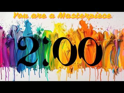 2 Minute Classroom Timer | Artistic Rainbow Paint Theme | "You Are A Masterpiece" Visual Countdown