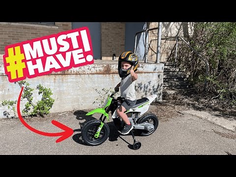 12V Electric Ride-On Kids Dirt Bike – Training Wheels, Bluetooth, Throttle Grip, Suspension & Music