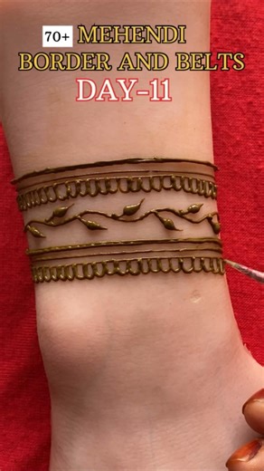 Mehendi border and belt design DAY-11 #shortsfeed #shortsviral #shorts #trendingshorts #mehendi