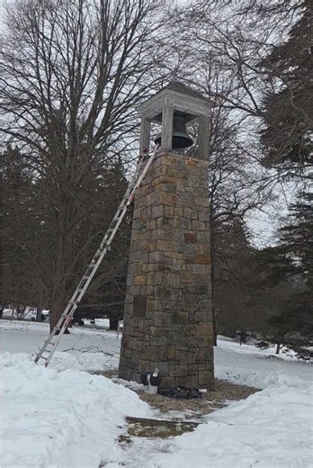 New England winter church bell service #bell #cloche #glocke #serene #fyp