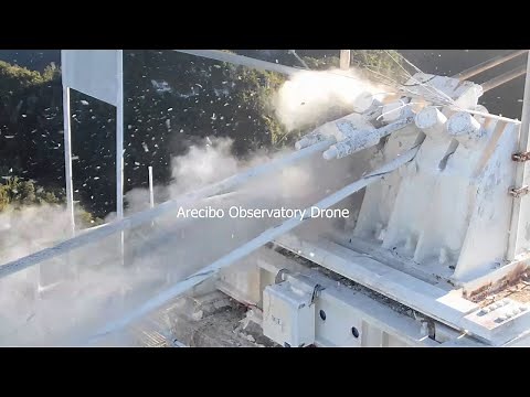 Arecibo Observatory - drone and ground view during the collapse & pre-collapse historical footage