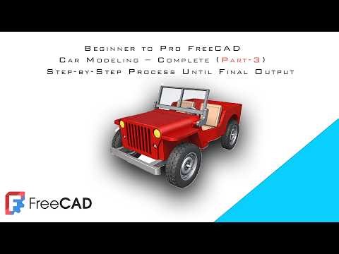 FreeCAD Tutorial: How to make a car model-Part 3 || By Rahul #freecad #cad #3dmodeling #design