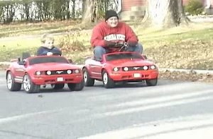 Modified gas powered Power Wheels Mustang is every manchild's dream.