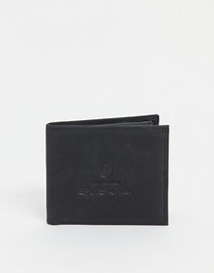 Ben Sherman leather script logo bi-fold wallet in black | ASOS