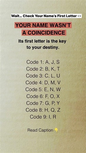 Only 1% people notice this 👽 “Your name’s first letter reveals your destiny… 😳”