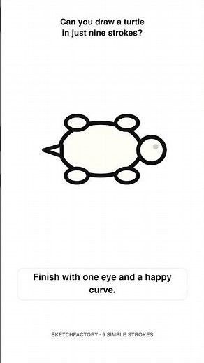How to Draw a Turtle in 9 Simple Strokes ✏️