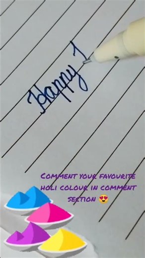 Happy holi text in beautiful cursive handwriting 😍 #cursive #beautifulcursive #cursiveletters