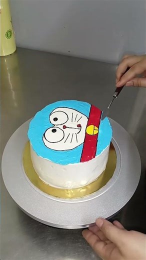 Heart Shaped Doraemon Face cake