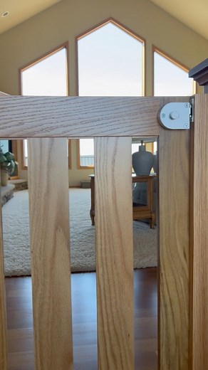Custom built & solid wood. Pressure-tested to 500 pounds yet removable. Shipping to all US states & Canada. Call 1-866-950-4283 to get yours just a few weeks! #SafetyGates #CustomGates #BabyGate #PetGate #ElderlyGates | Gatekeepers Custom Safety Gates