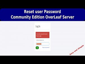 How to Easily Reset Password on Overleaf Server, Community Edition - Step-by-Step Guide