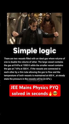 JEE Mains Physics PYQ solved in seconds🔥 Best IITJEE Physics problems #shorts