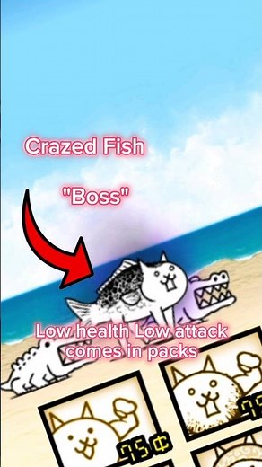 Defeating the Crazed Fish Cat in The Battle Cats #battlecats #gaming 🐈