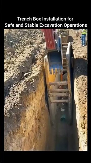 Trench Box Installation for Safe and Stable Excavation Operations.