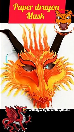 How to make a paper dragon mask | #paperdragonpuppet #dragoncraft #papermask #paperdragon #craft