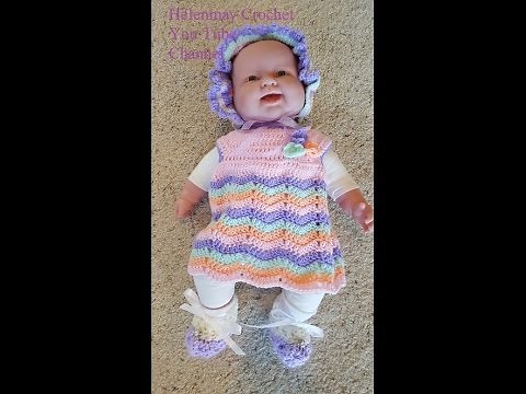 Crochet Quick Easy Beginner Rainbow Ripple Dreams Baby Dress DIY Tutorial